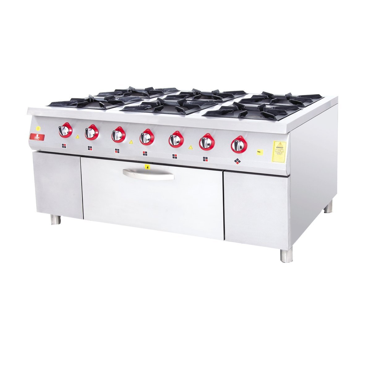 DRN Kuzine Fırınlı Ocak 6'lı 120x90 Gazlı