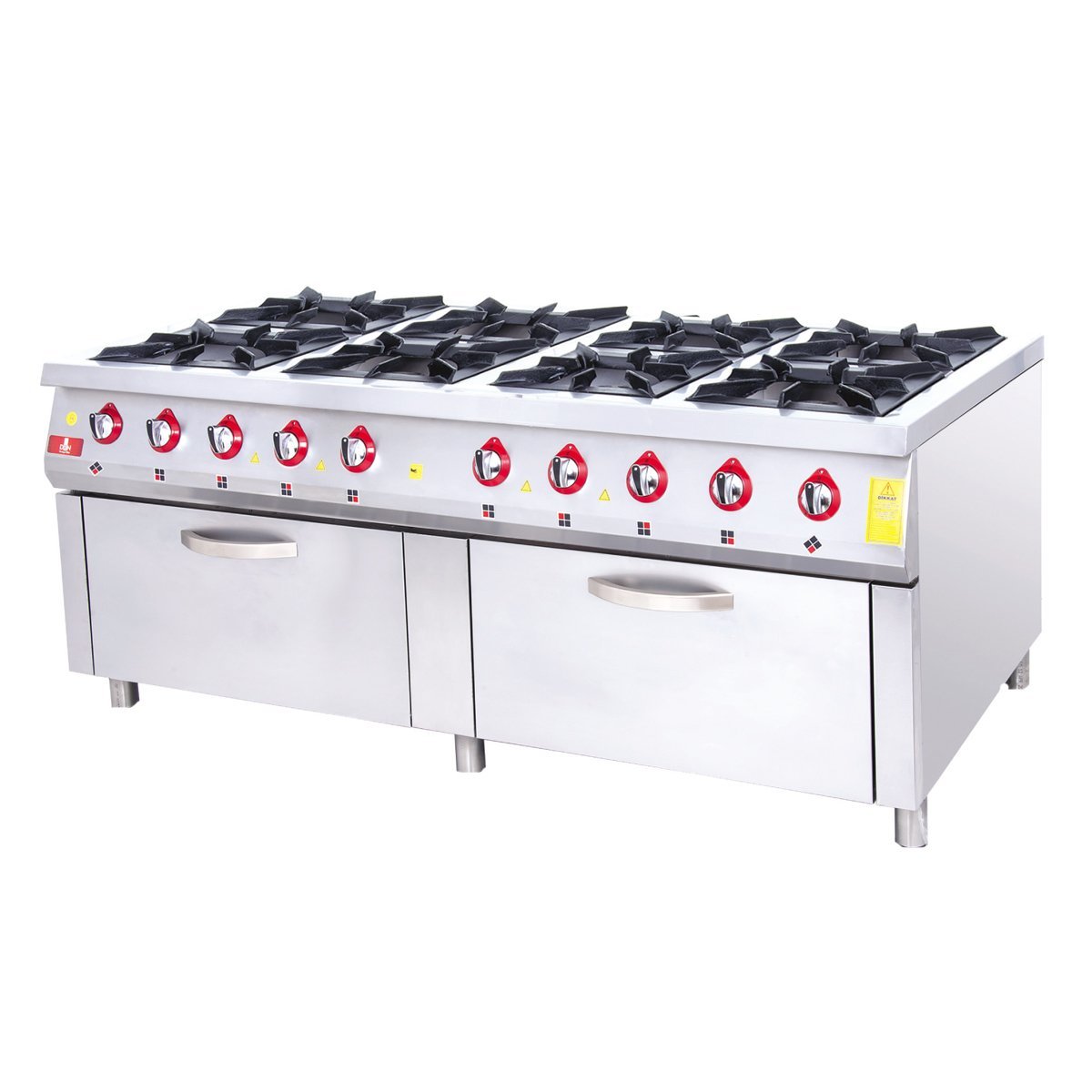 DRN Kuzine Fırınlı Ocak 8'li 200x100 Gazlı