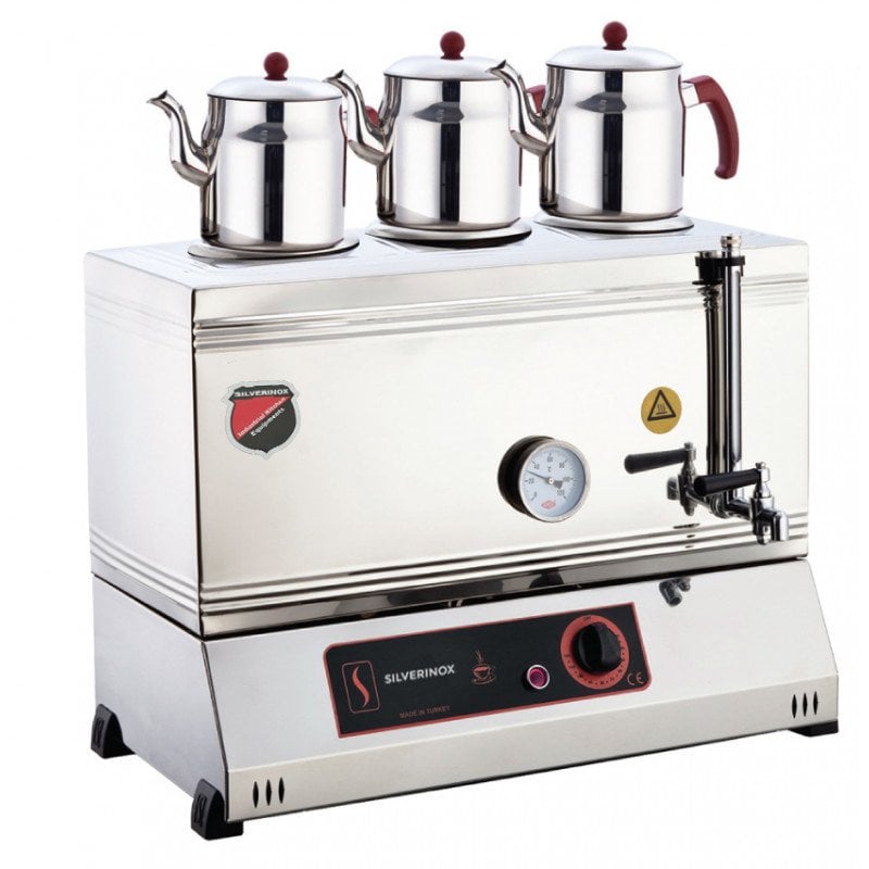Silverinox 2122 Kaynaklı Çay Ocağı 3 Demlikli 60’lık Elektrikli