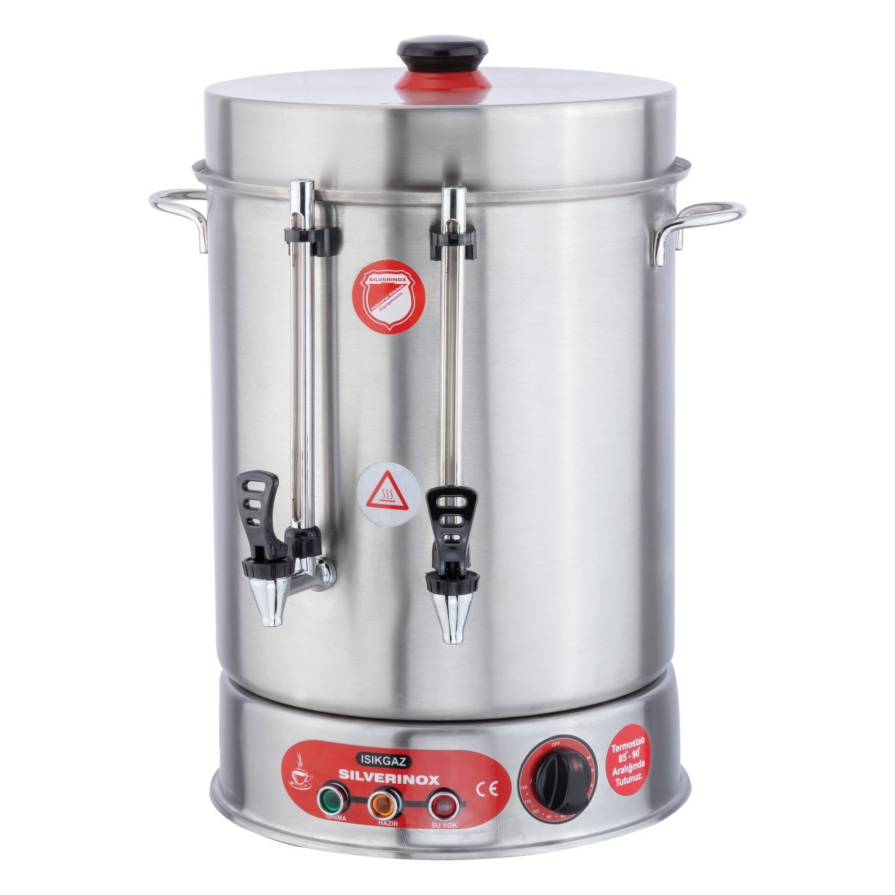 Silverinox İkazlı Metal Musluklu Çay Makinesi 80 Bardak 9 lt