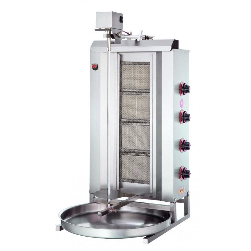 Silverinox Üstten Motorlu Doğalgazlı CE Döner Ocağı 4 Radyanlı
