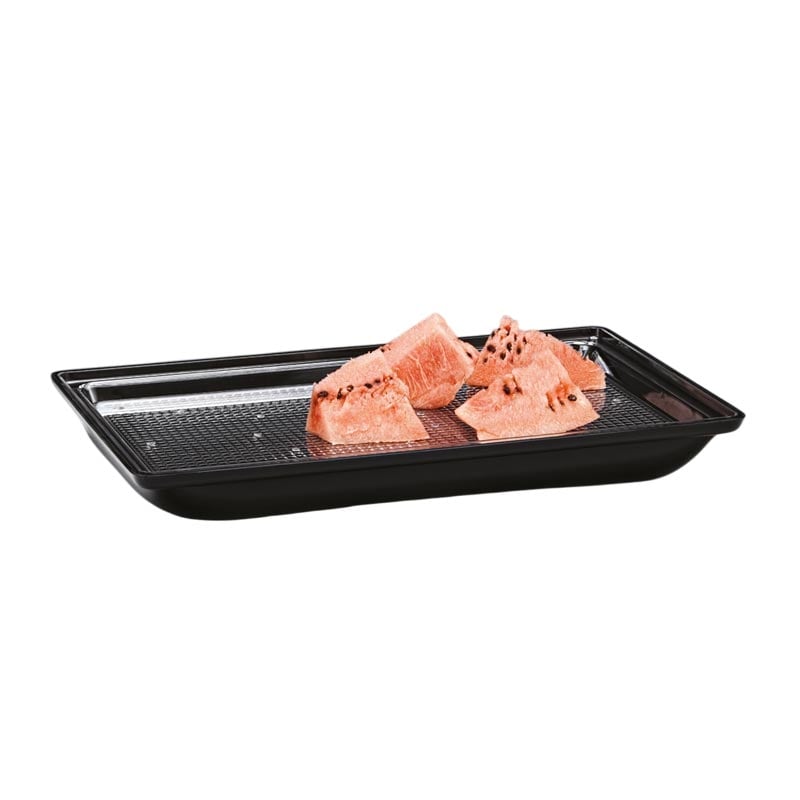 Zicco ZCP-467 S Polikarbon Tepsil Akrilik Karpuz Teşhir Tepsisi 55x35.5 cm Siyah