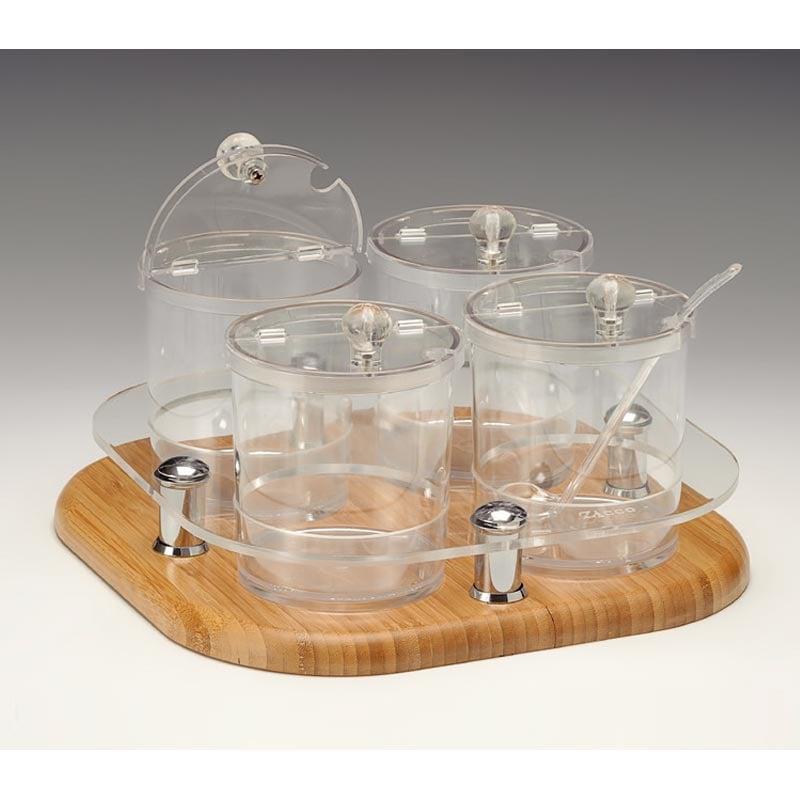 Zicco ZCP-698 Polikarbon Sosluk Reçellik Baharatlık Standı 4'lü 30x30x17 cm