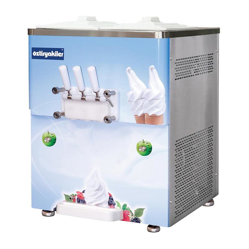 Öztiryakiler OEF2500 آلة آيس كريم سطح عمل، 3 أذرع، 2x8 لتر، 6644