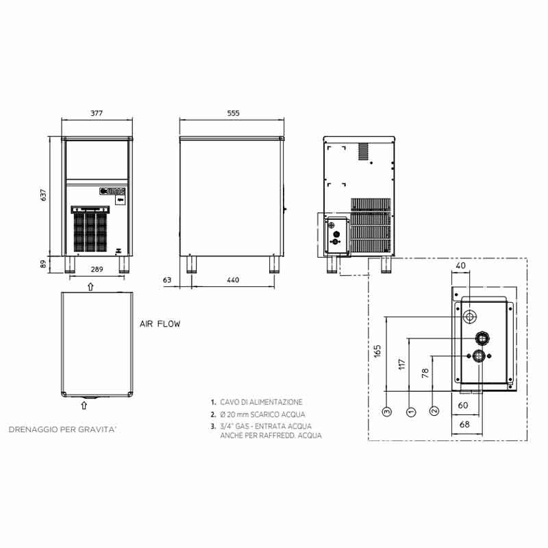 Simag SDE40 Cube Ice Machine 38kg/Day