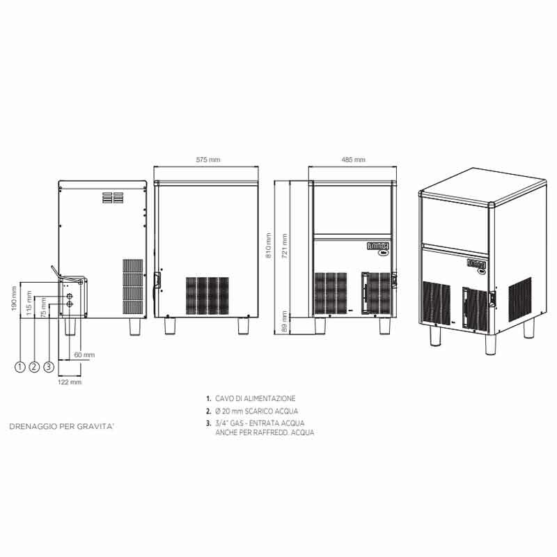 Simag SDE50 Küp Buz Makinesi, 47 kg/gün,6644
