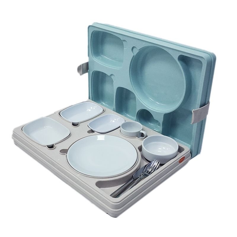 Tribeca TT-6NL Termo Tepsi 5 Bölmeli Kilitli 39x54,2x12 Cm Turkuaz