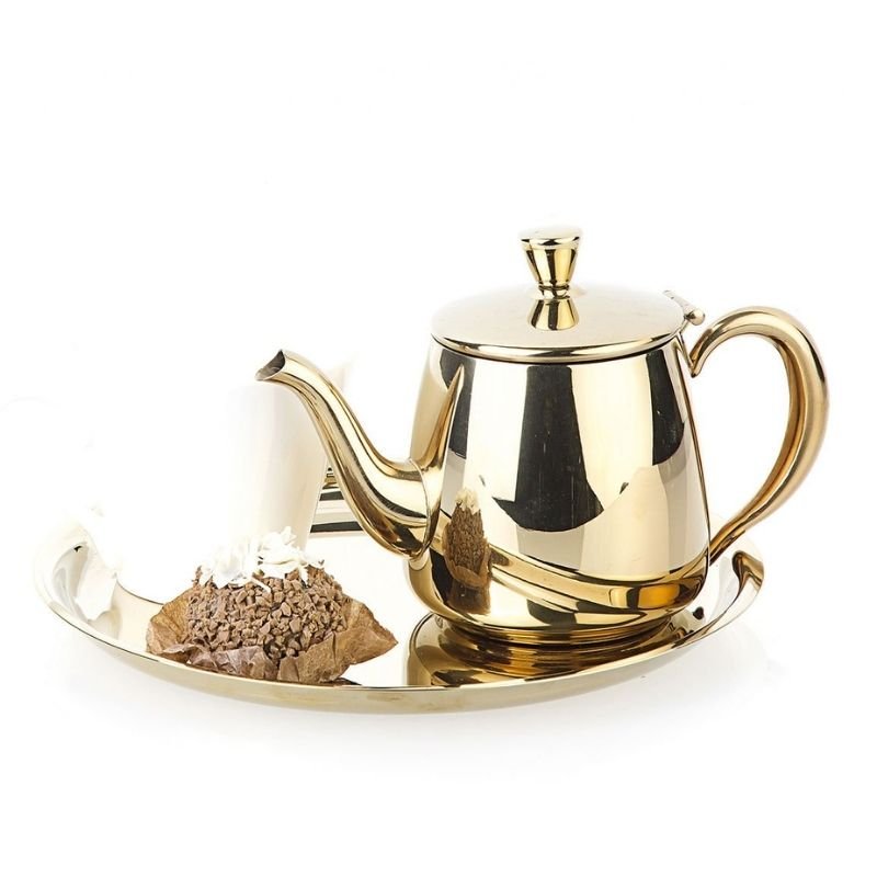 Biradlı GRV-238 Kahve ve Çay Takımı, Altın
