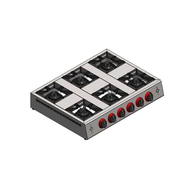 CSA 6-Burner Economic Gas Stove Countertop 90x60 cm