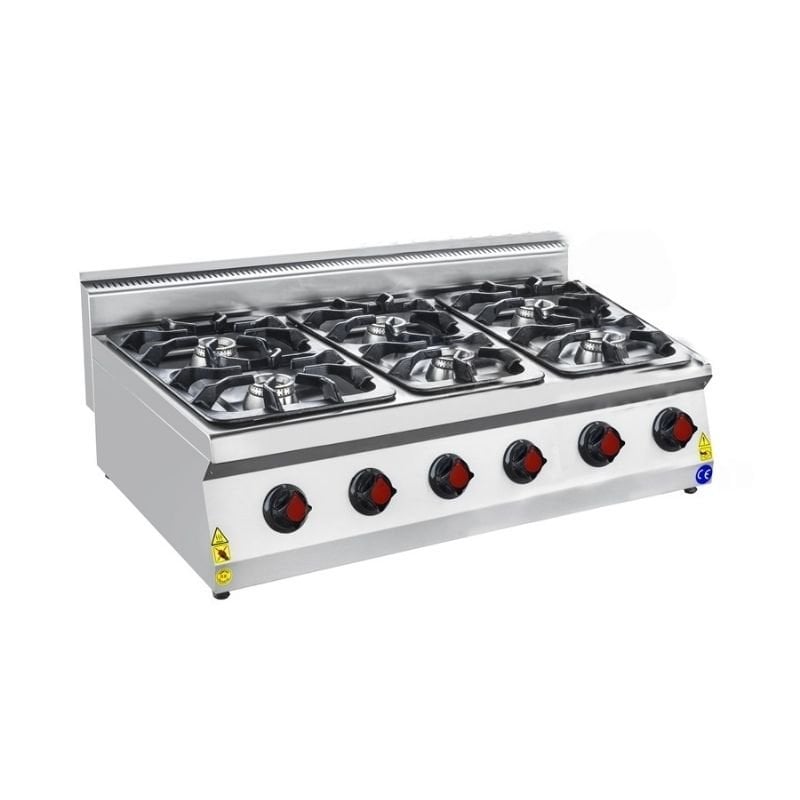 CSA 700 Edge Seri 6 Gözlü Ocak Set Üstü Lpg'li 120x70 Cm