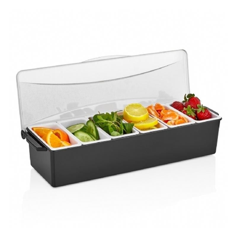 GastroPlast GSE-06 Kapaklı Sunumluk 6'lı Siyah