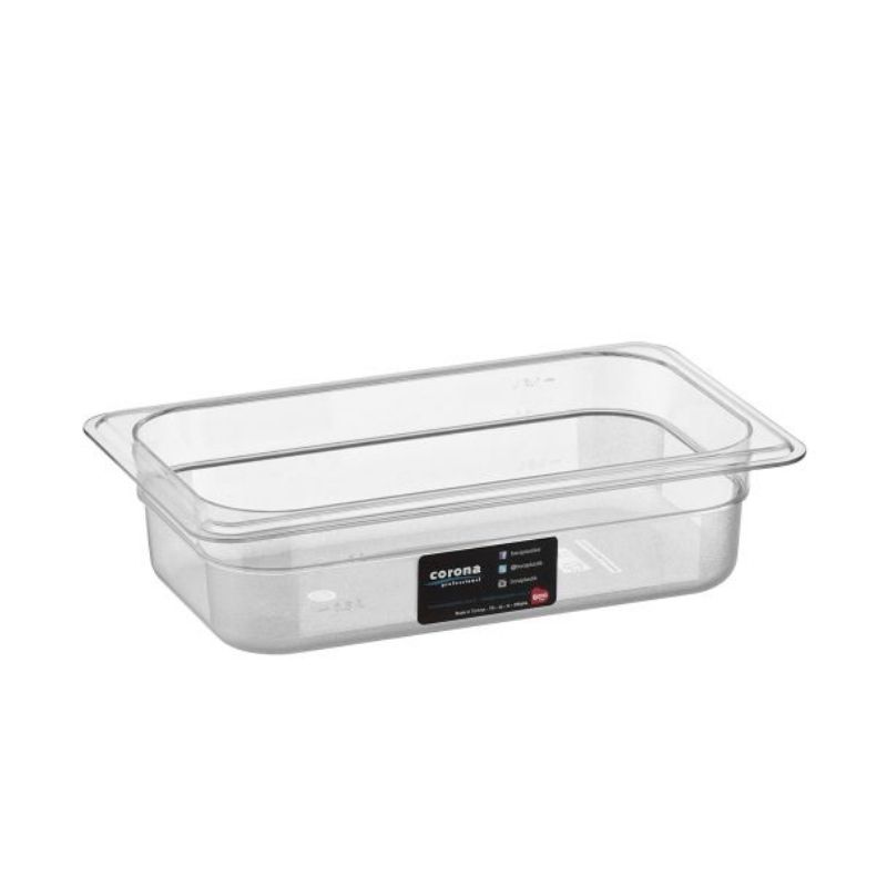 Bora Plastik Gastronom Polikarbon Küvet, GN 1/4-65 1.5 L