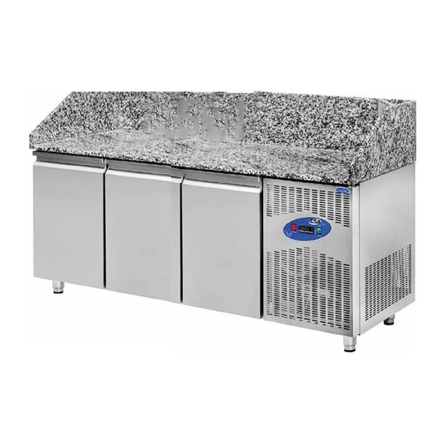 CSA CS.PİK.200 Pizza Hazırlık Dolabı Granit Tablalı 615 L 200x80 Cm 304 Kalite