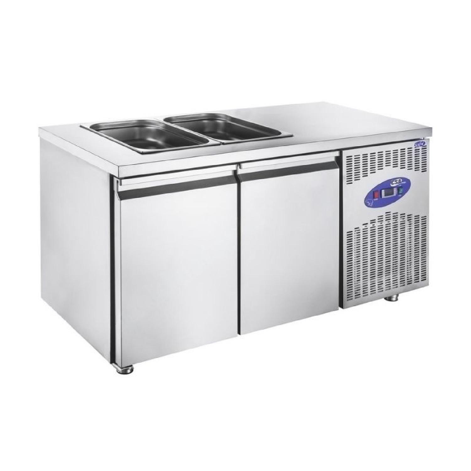 CSA CS.TEK.2.700.SH Havuzsuz Saladbar 2 Kapılı 281 L 141x70 Cm 304 Kalite
