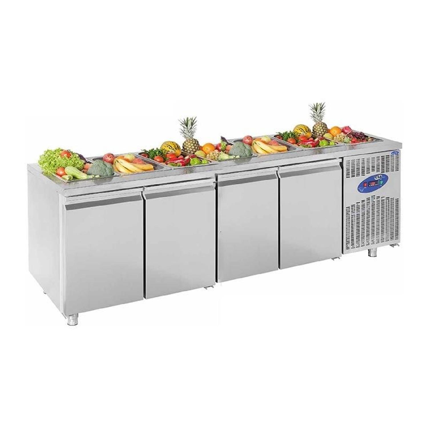CSA CS.TEK.4.700.SH Havuzsuz Saladbar 4 Kapılı 632 L 235x70 Cm 304 Kalite