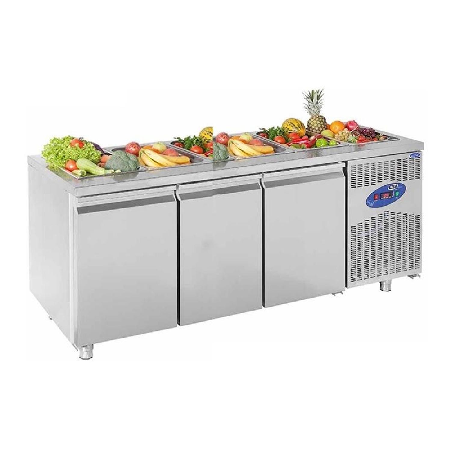 CSA CS.TEZ.3.700.SH Havuzsuz Saladbar 3 Kapılı 474 L 188x70 Cm 430 Kalite
