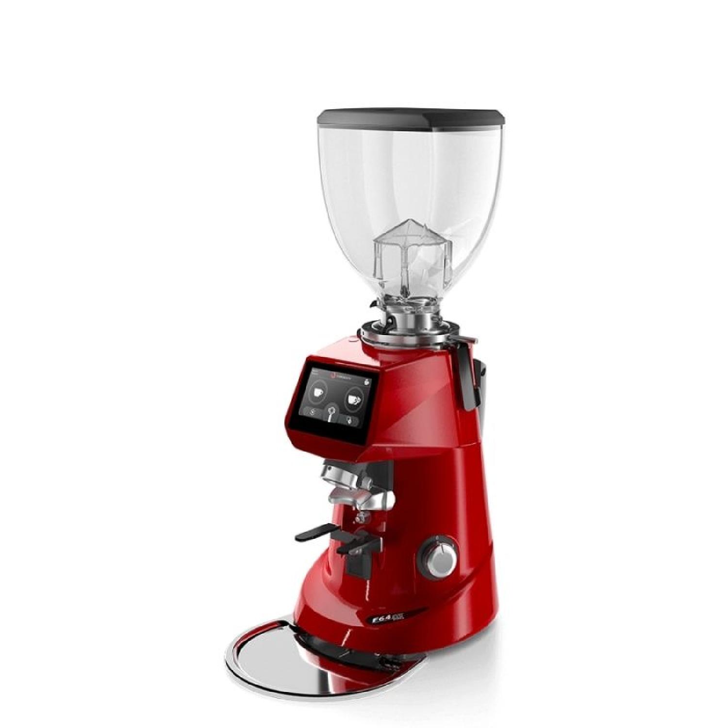 Fiorenzato F64 Evo Pro Dark Titanyum Soğutmalı On Demand Kahve Değirmeni, 64 mm, Parlak Kırmızı