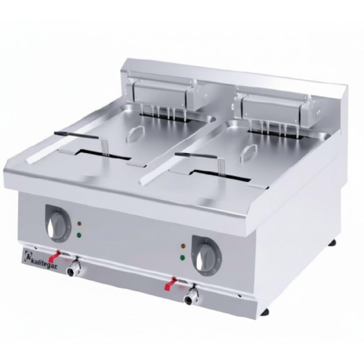 Kalitegaz F6070E 700 Seri Fritöz Çift Gözlü Set Üstü 40x70 Cm 12+12 L Elektrikli 400 V