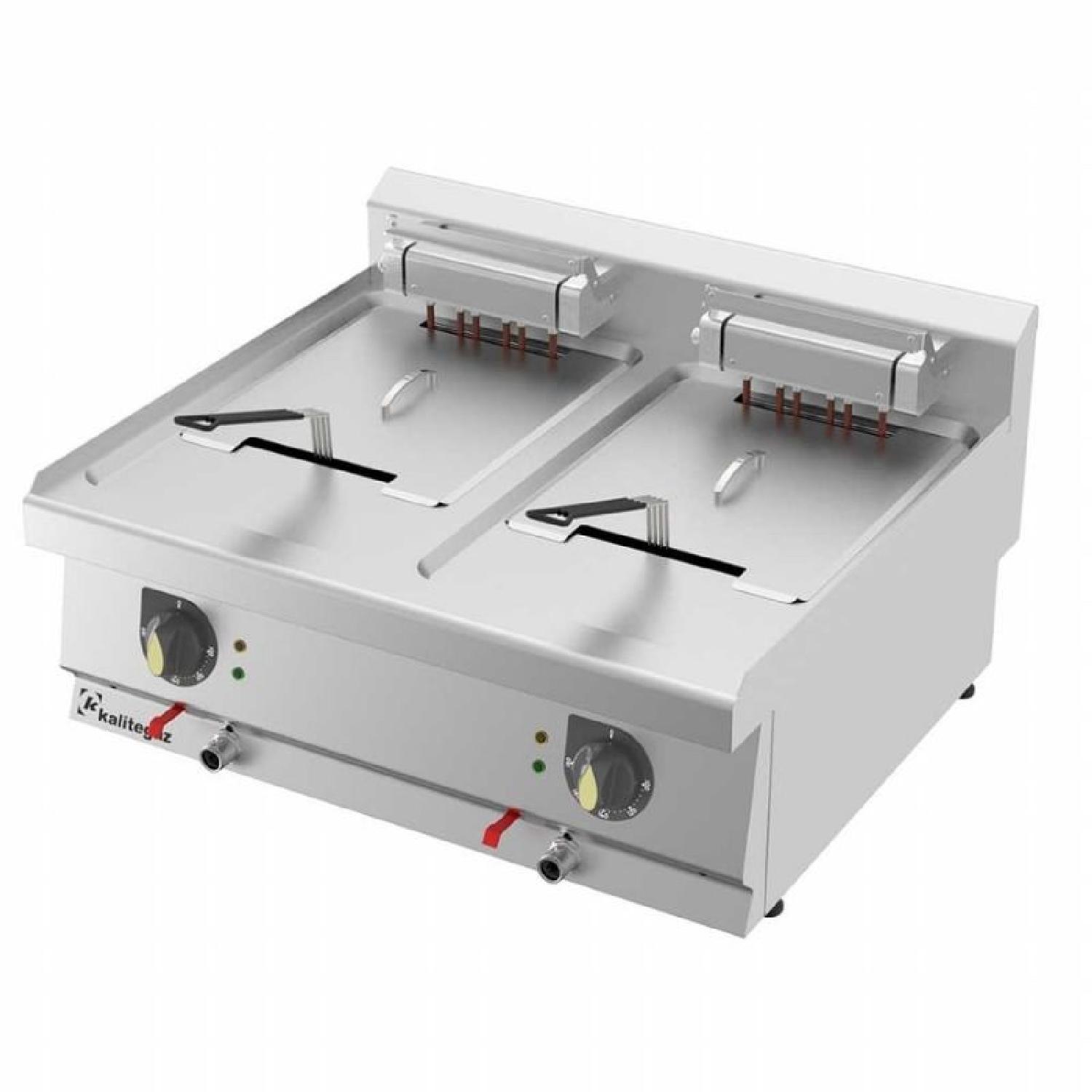 Kalitegaz F8070E 700 Seri Fritöz Çift Gözlü Set Üstü 80x70 Cm 13+13 L Elektrikli 400 V