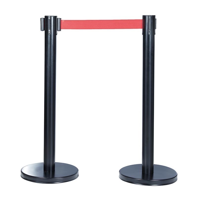 Biradlı GRV-278 Steel Retractable Belt Barrier, 275x90 cm, Black