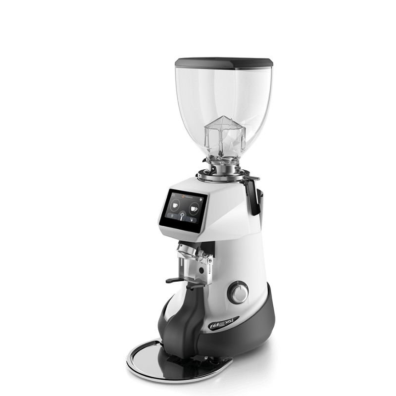 Fiorenzato F64 EVO PRO XGİ Dark Titanyum Soğutmalı On Demand Kahve Değirmeni Tartılı 64 mm Beyaz