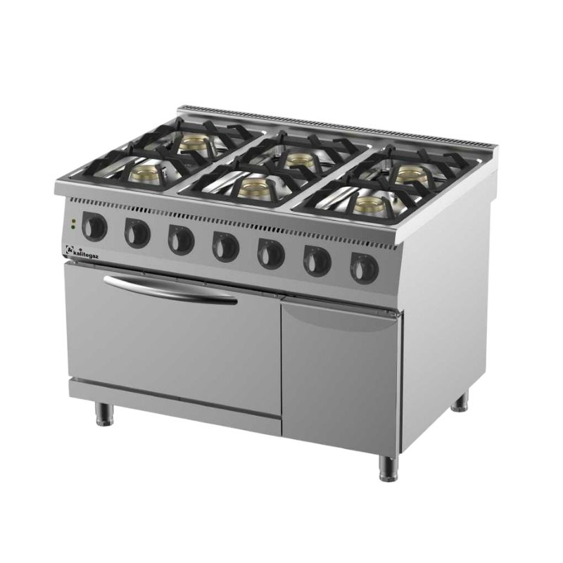Kalitegaz CO1290GE 900 Seri Altılı Kuzine Fırın Dolaplı 120×90 Cm Gazlı & Elektrikli 400 V