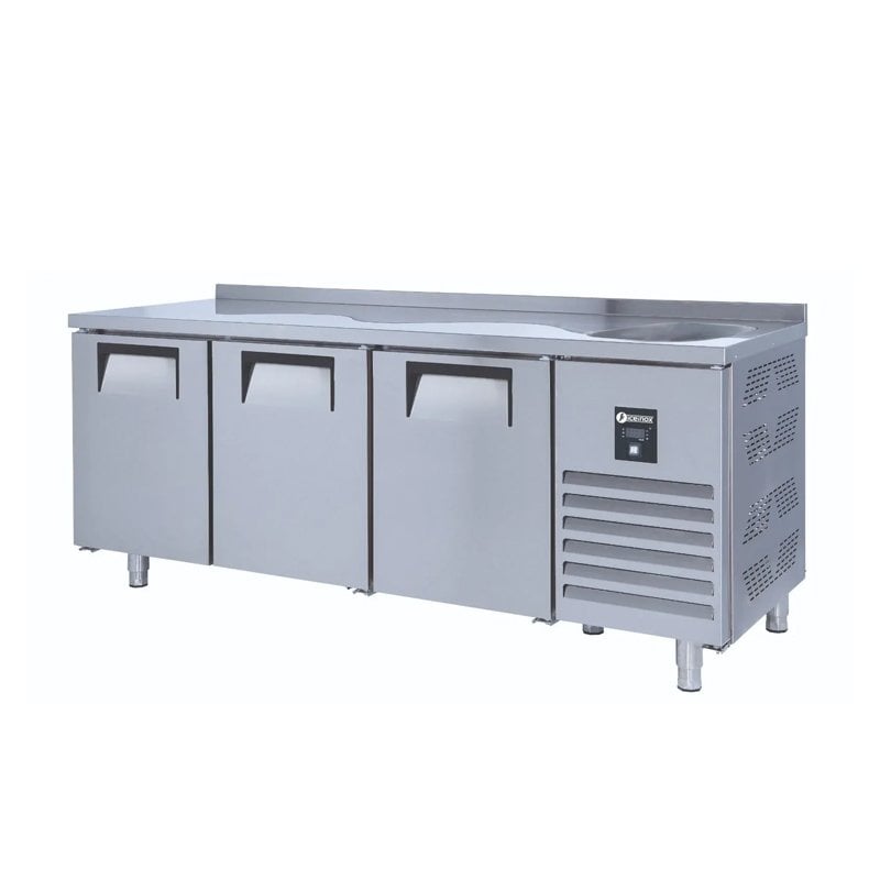İceinox CTS 440 S CR Tezgah Tip 3 Kapılı Evyeli Buzdolabı 440 L 430 K 200x60x85 Cm