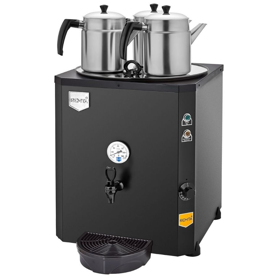 Remta DE10 Jumbo Çay Makinesi 3 Demlikli 40 Litre Elektrikli Siyah