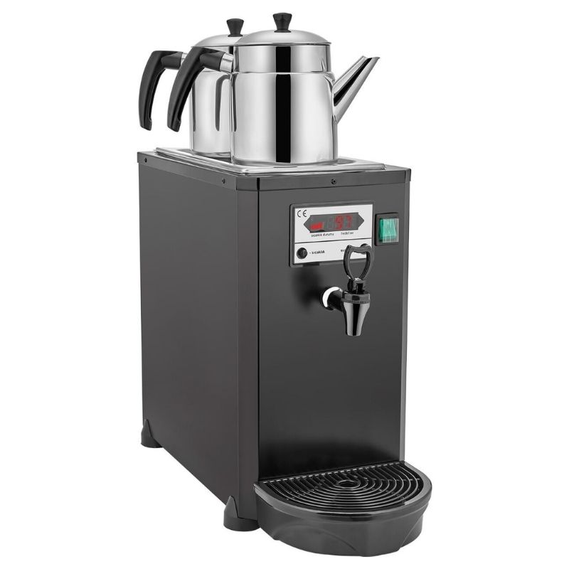 Remta DE18 2 Demlikli Dijital Jumbo Çay Makinesi Elektrikli 5.5 lt Şamandıralı Siyah