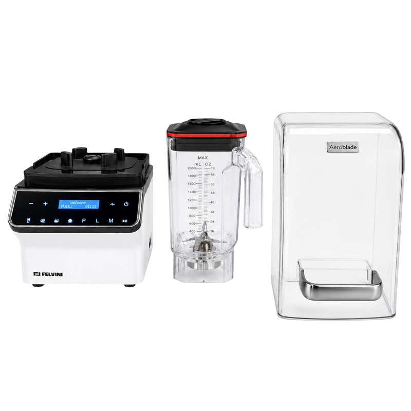 Felvini AeroBlade Digital Bar Blender with Noise Reduction Cover 2 Liters 1800 W White