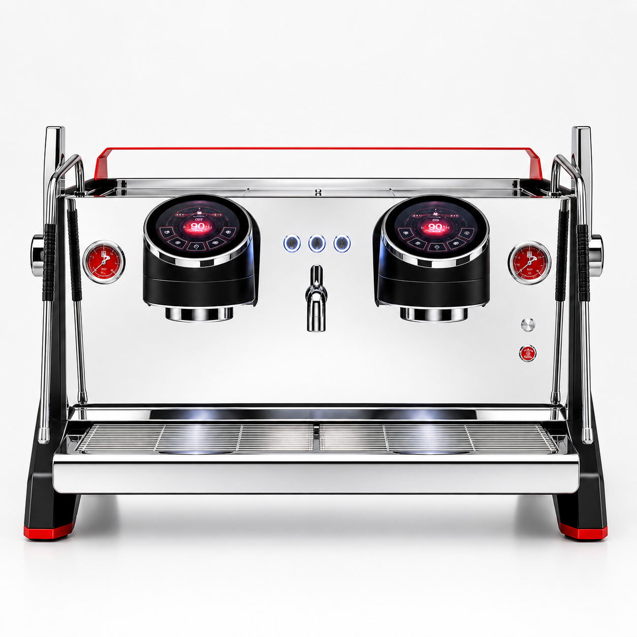 Felvini Raptor ماكينة قهوة إسبريسو أوتوماتيكية بالكامل، مجموعة مرتفعة، T3 متعددة الغلايات، تحكم PID، مجموعتان، لون أسود