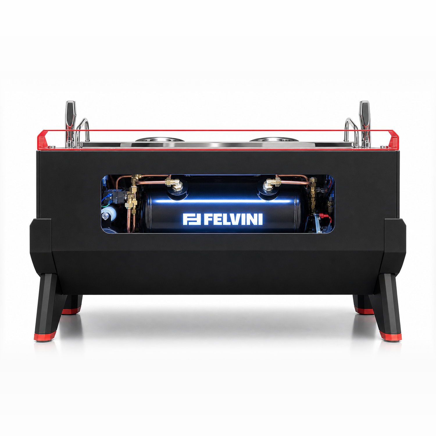 Felvini Raptor ماكينة قهوة إسبريسو أوتوماتيكية بالكامل، مجموعة مرتفعة، T3 متعددة الغلايات، تحكم PID، مجموعتان، لون أسود
