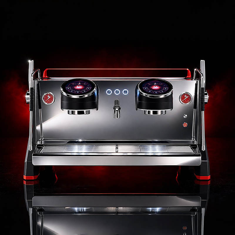 Felvini Raptor ماكينة قهوة إسبريسو أوتوماتيكية بالكامل، مجموعة مرتفعة، T3 متعددة الغلايات، تحكم PID، مجموعتان، لون أسود