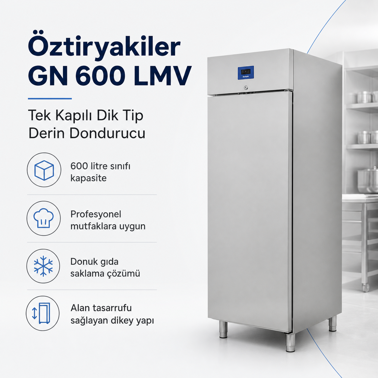 Öztiryakiler 600 LMV فريزر عمودي باب واحد اقتصادي