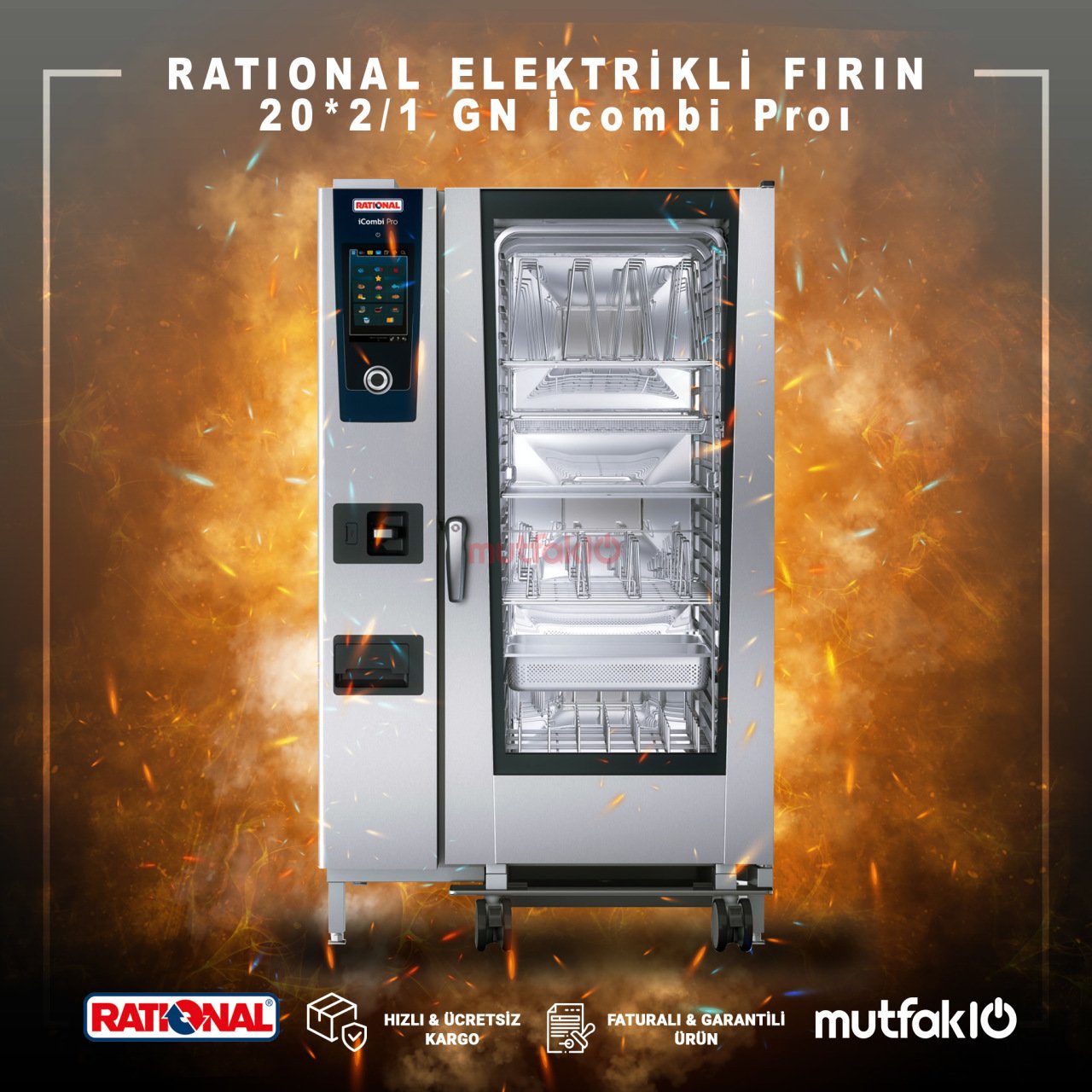 Rational Icombi Pro 202E فرن حمل حراري، 20x2/1 GN، كهربائي