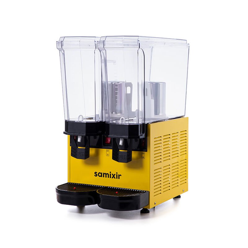 Samixir 40.SMY Klasik Twin Soğuk İçecek Dispenseri, 20+20 L, Fıskiyeli ve Karıştırıcılı, Sarı