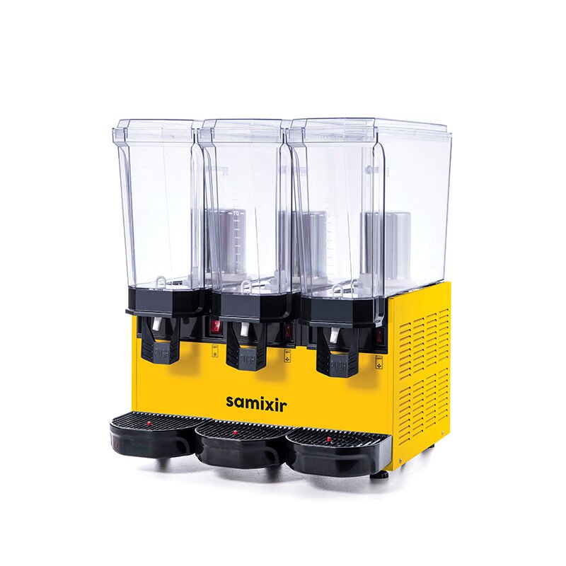 Samixir 60.SS Triple Classic Fountain Cold Drink Dispenser, 20+20+20 L, Yellow