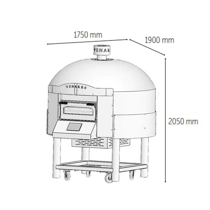 Venarro DYK-08 Döner Tabanlı Gazlı Pizza Fırını, Zümrüt, Ø 300 mm 9 Pizza