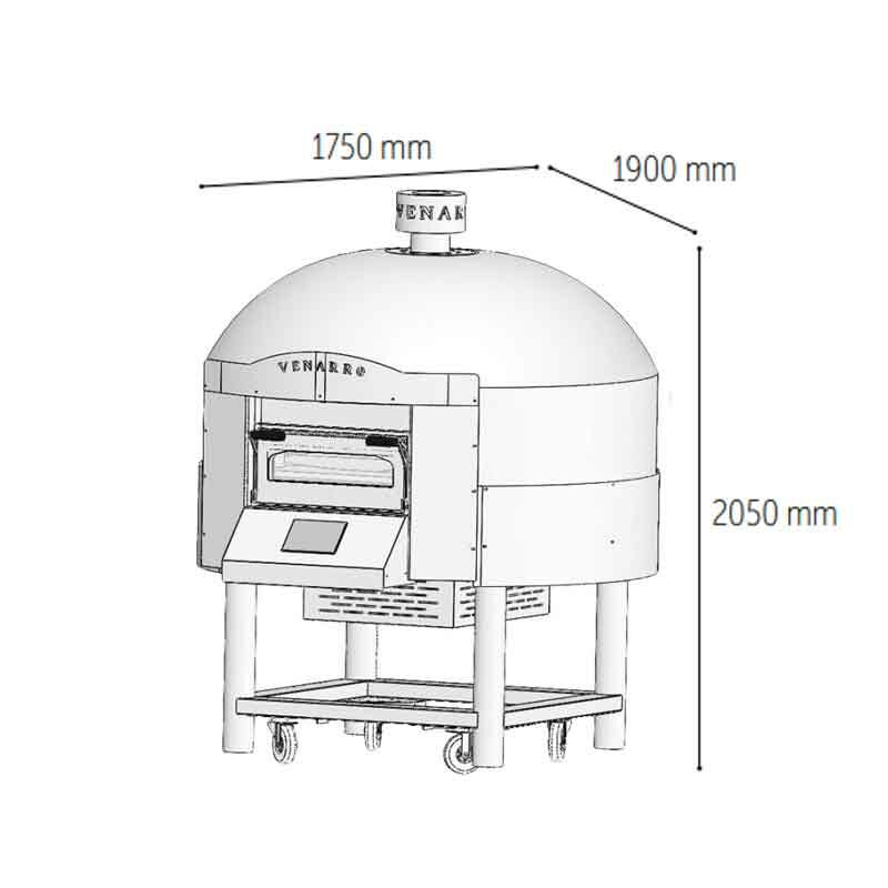 Venarro DYK-08 Döner Tabanlı Gazlı Pizza Fırını, Sarı, Ø 300 mm 9 Pizza