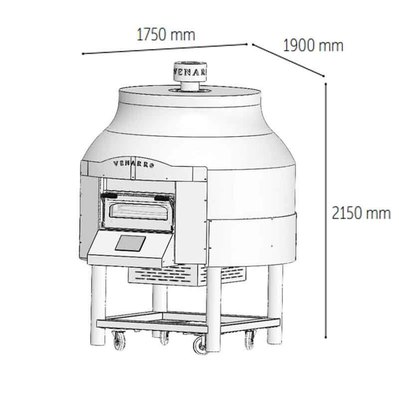 Venarro DYK-08 Döner Tabanlı Gazlı Pizza Fırını, Kırmızı, Ø 300 mm 9 Pizza