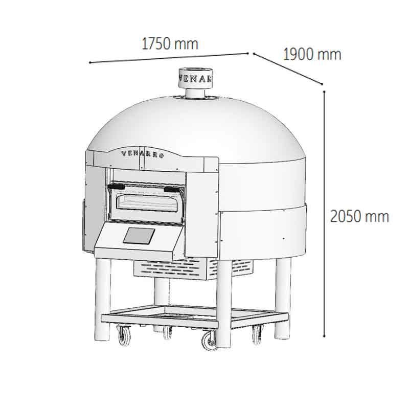 Venarro DYK-07 Döner Tabanlı Gazlı Pizza Fırını, Sarı, Ø 300 mm 6 Pizza