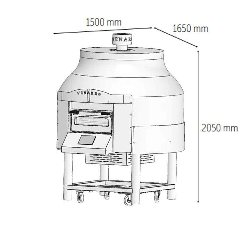 Venarro DYK-04 Sabit Tabanlı Gazlı Pizza Fırını, Kırmızı, Ø 300 mm 6 Pizza