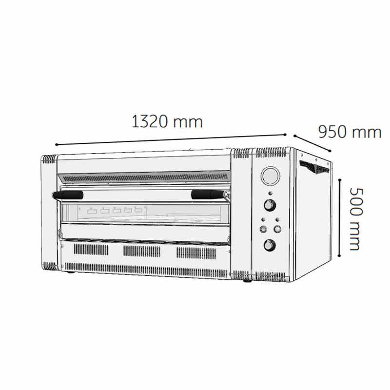 Venarro DYP-6G Pizza Fırını Gazlı, Ø 300 mm x 6