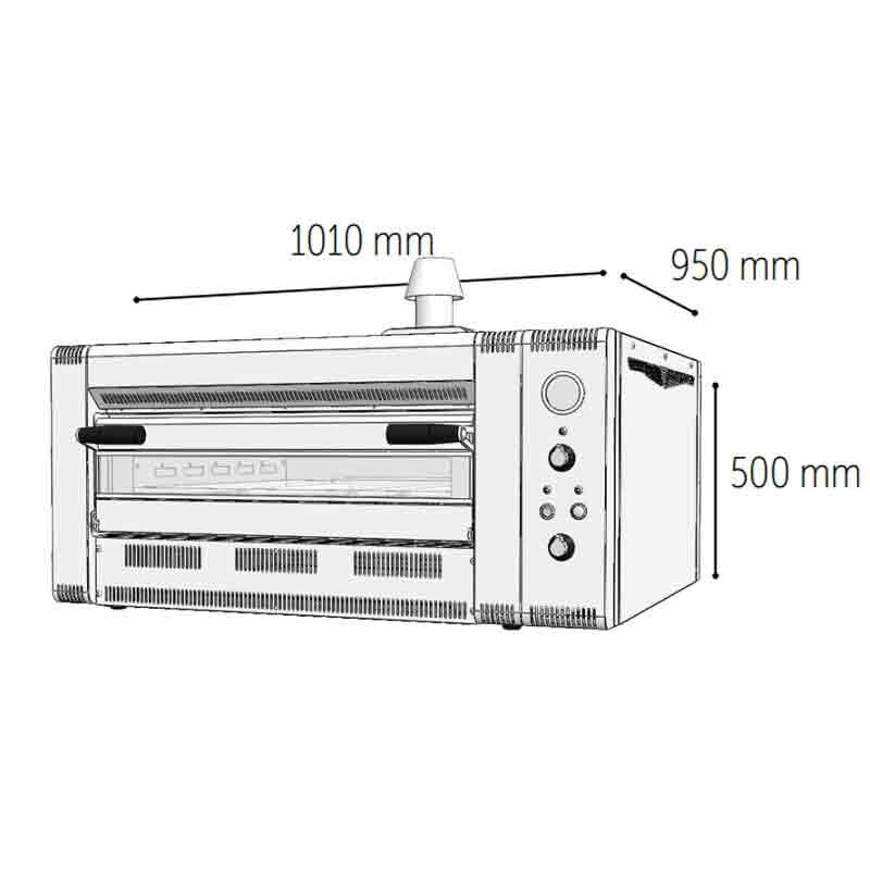Venarro DYP-4G فرن بيتزا غاز، Ø 300 مم x 4