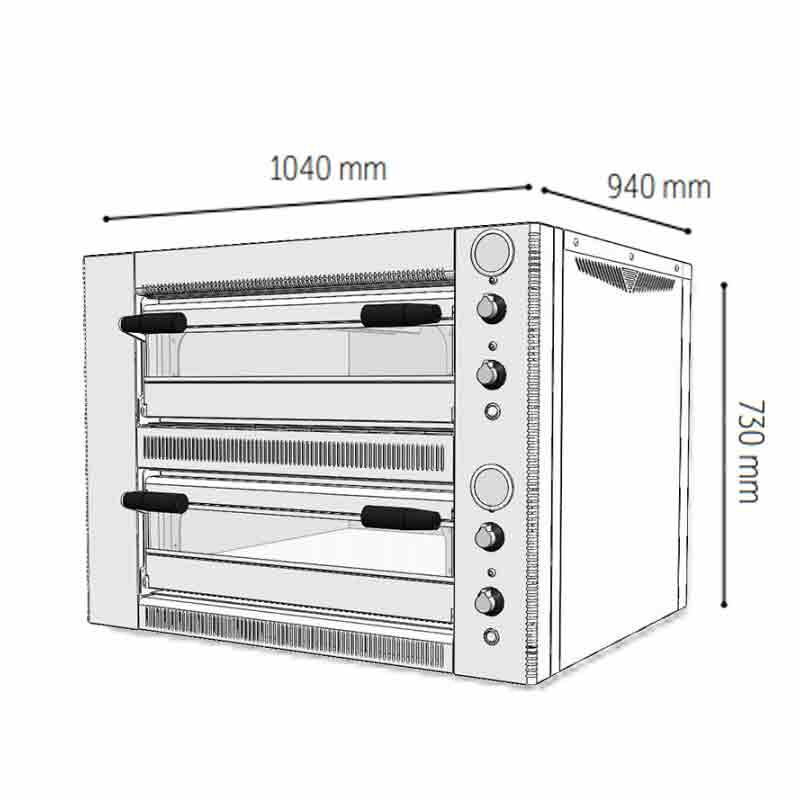 Venarro DYP-4+4S Pizza Fırını Elektrikli, Ø 340 mm x 4+4