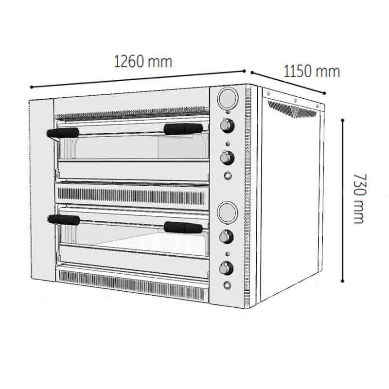 Venarro DYP-9+9 فرن بيتزا كهربائي، Ø 300 مم x 9+9