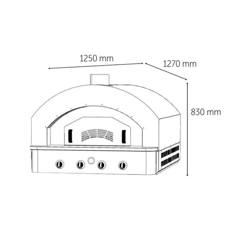 Venarro DYF-1010 Pizza Ve Pide Fırını, Kırmızı, 100x100Cm, Gazlı