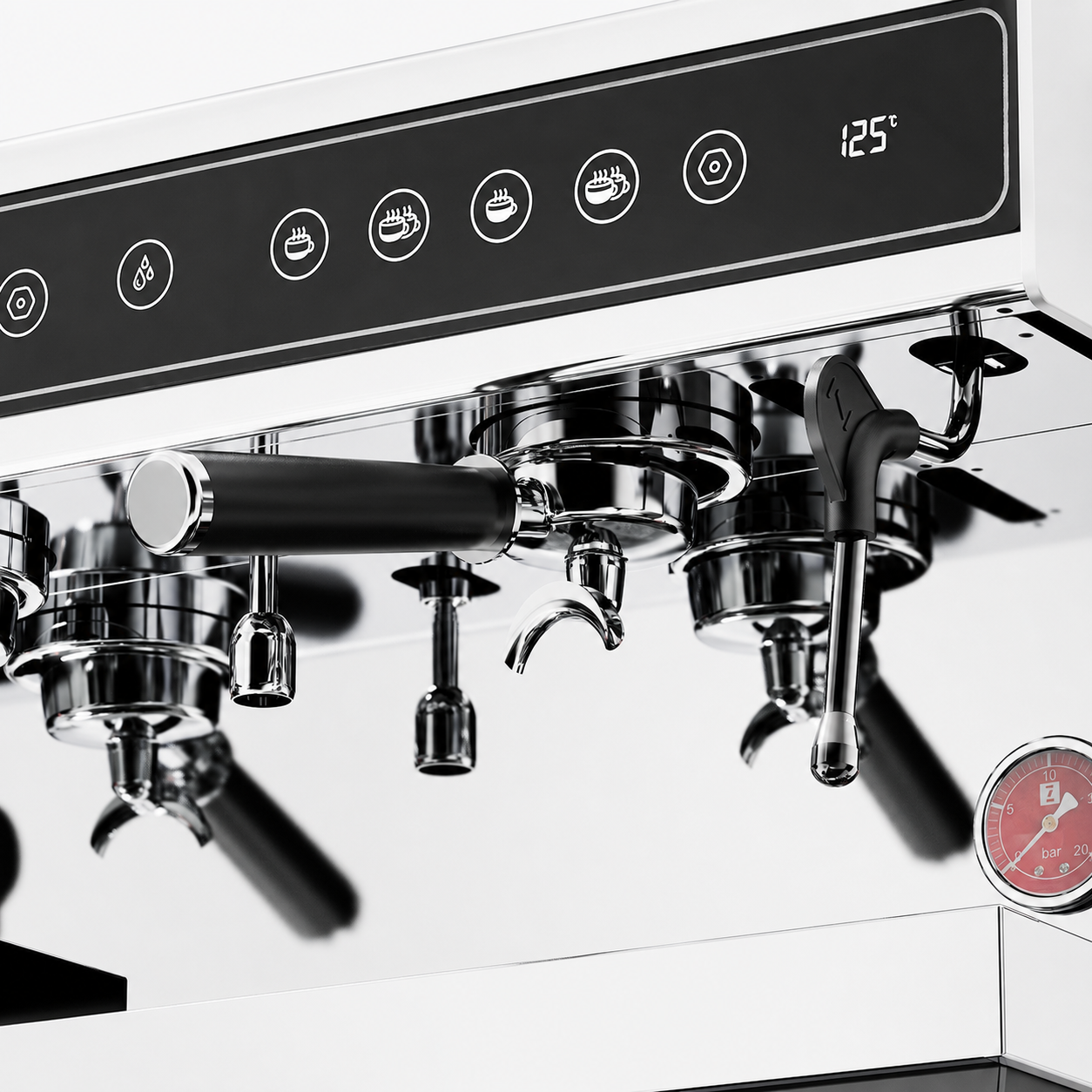 Felvini Armor Fully Automatic Espresso Coffee Machine High Group PID Controlled 2 Groups White