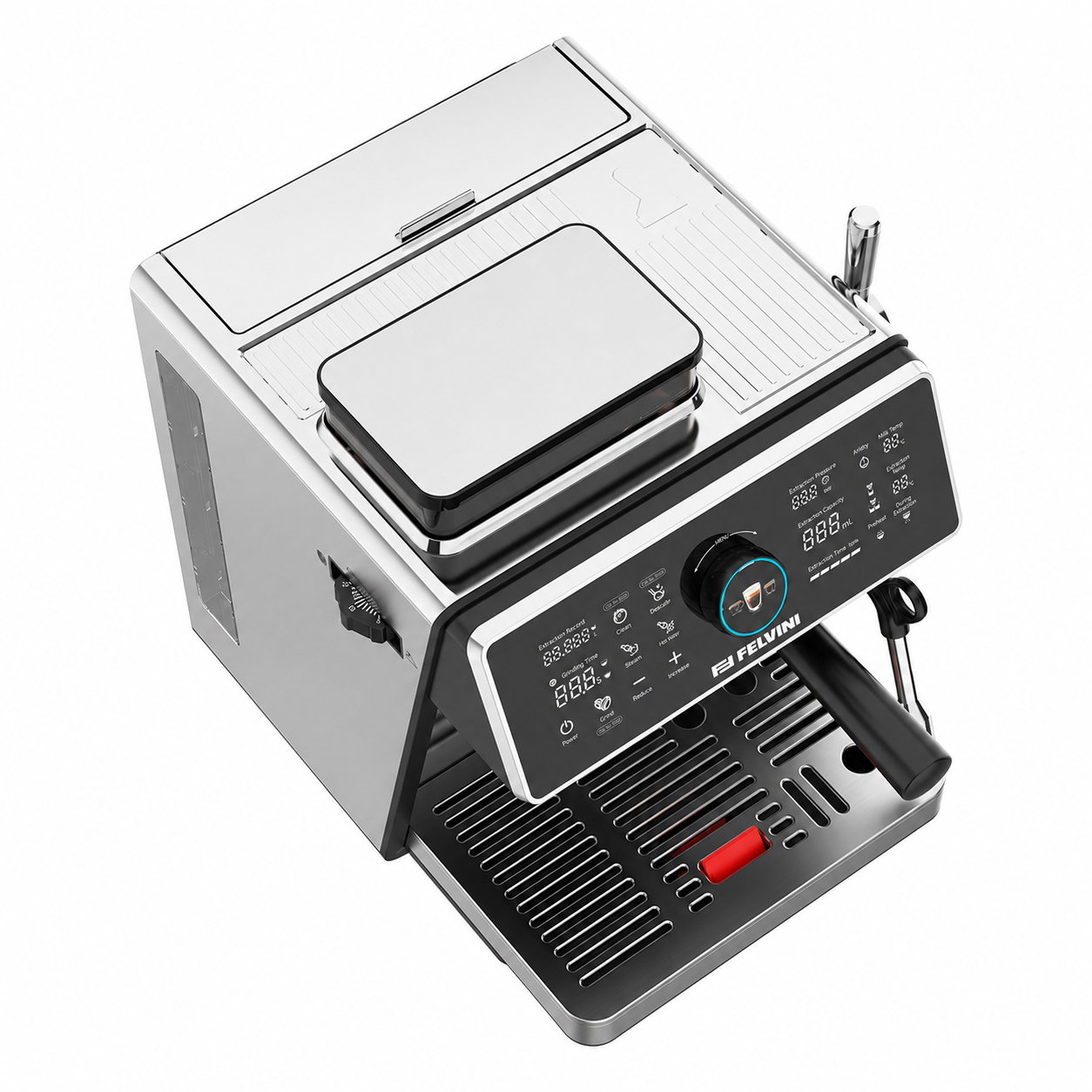 Felvini One Touch Ev Tipi Öğütücülü Espresso Makinesi PID Çift Kazan, Ön Demleme